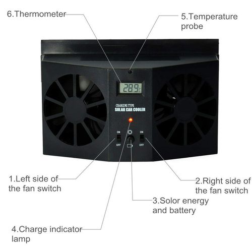 Solar Powered Car Exhaust Fan, Car Radiator Fan, Energy Saving Air Vent Radiator Air Purifiers