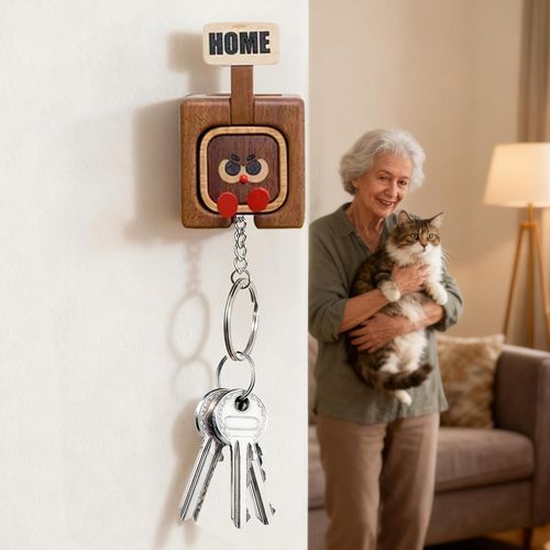 Key Holder - Wooden Magnetic Organizer,Wall Mount Key Holder Cute Keychain | for Home Entryway Hallway Living Room Bedroom Organization Decoration