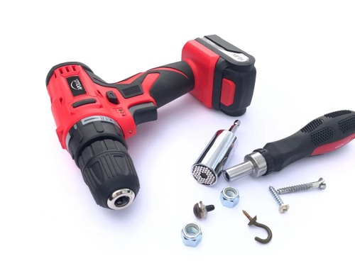 Universal Socket Wrench (7-19mm),Multi-Function Grip,Ratchet Tool Set,Power Drill Adapter