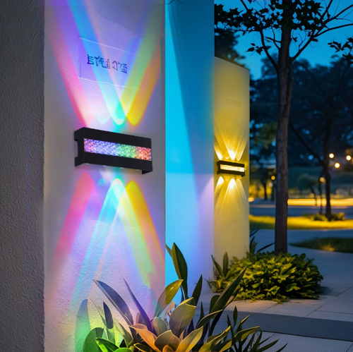 Outdoor waterproof wall lamp, 6W, ABS material, warm light, courtyard decorative light, ABS outdoor waterproof wall lamp, 6W warm light, villa courtyard exterior wall light.