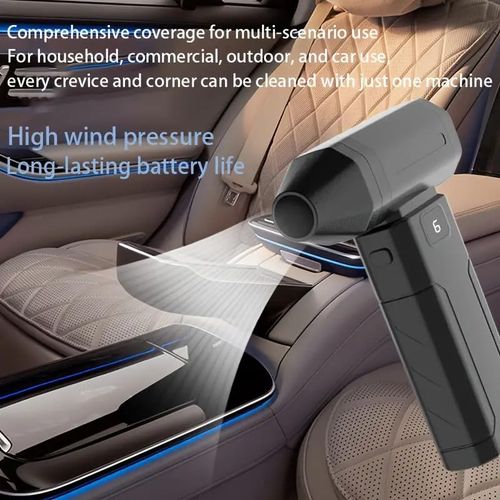 Mini Turbo Blade Violent Fan with Multi Speed Adjustment Air Duster with Brushless Motor Portable Mini Jet Blower Fan Airflow Handheld Air Blower Dust Cleaning (Black)