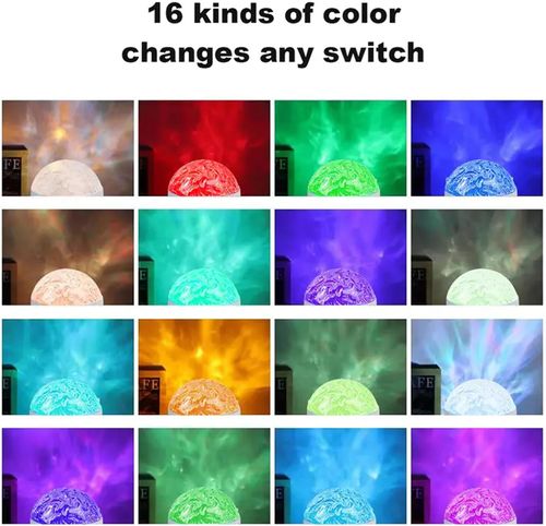 2 Scene - Ocean Wave & 3D Water Ripple Projector Light, Northern Light Projector, 16 Colors Galaxy Ceiling Lamp Mood Ambient Lighting for Bedroom, Rechargeable, Remote Control (1*Water Ripples)