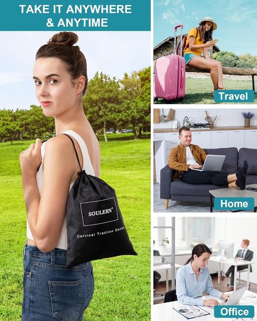 Neck Stretcher Cervical Traction Device for Home Use - Over The Door Cervical Traction Device for Decompression Home Physical Therapy, Portable Neck Traction Device for Neck Pain (with Box)
