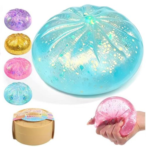 Glittery Slow-Rise Steamed Bun Squeeze Toy (Maltose-Filled) – Stress Relief & Fidget Toy