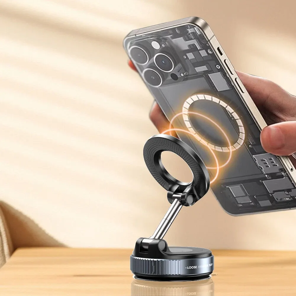 Upgraded 360° Nano Gel Vacuum Magnetic Phone Holder, Car Phone Holder for Magsafe, Suction Cup Phone Mount for Car