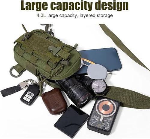 Tactical Sling Bag, Waterproof Chest Pack Adjustable Crossbody Backpack for Men Women Outdoor Sports Climbing Camping