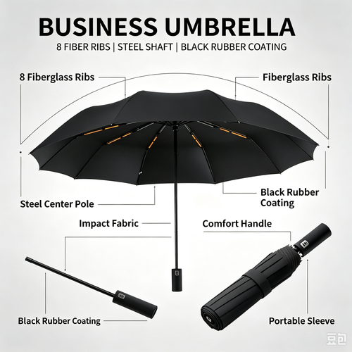 Travel Folding Umbrella, 10 Ribs Automatic Open, Lightweight Compact Portable Backpack Car Parasol Outdoor, Sun or Rain, Anti 99 UV Protection UPF 50, Men Women Carabiner Handle Design
