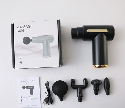 Massage Gun Deep Tissue for Pain Relief with 4 Massage Heads & 6 Speeds, Electric Mini Handheld Body Massager for Any Pain Relief, Best Gifts for Dad and Mom