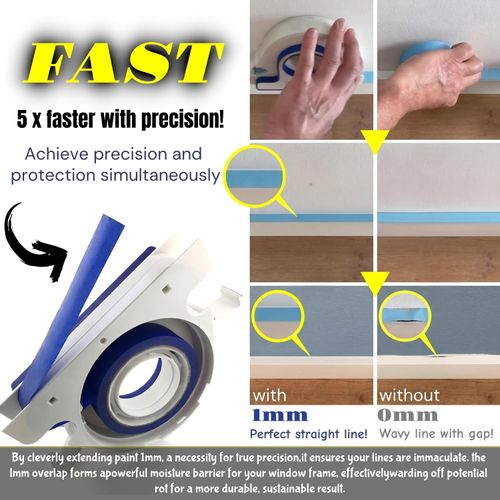 Painters Tape Applicator, Masking Master Tape Dispenser  Scraper, Masking Paint Tape Applicator Set for Painting Trim, Wall and Floor Painting