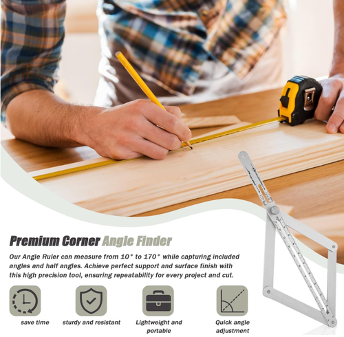 Corner Angle Finder Tool, Miter Saw Protractor with Scale, Miter Angle Finder,Stainless Steel Digital Angle Scale