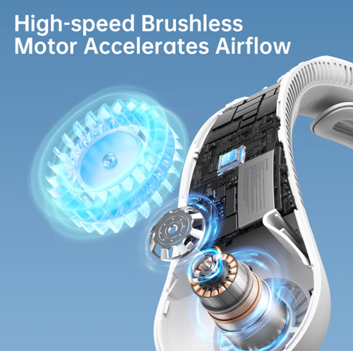 neck fan, Portable Semiconductor Cooling 3 Wind Speed Adjustable Mini Charging Neck Fan Applicable Support Office