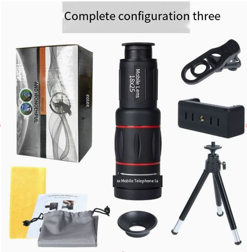 28x Mobile Monocular Telescope — HD Telephoto Photography Auxiliary Lens for Smartphones | High-Magnification Concert Shooting Tool | Universal Camera Attachment