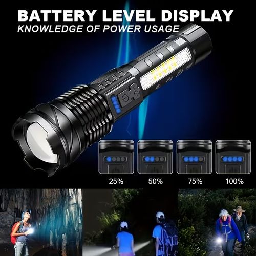 A76 strong light flashlight rechargeable long battery life outdoor multi-functional long-range lighting portable work side light