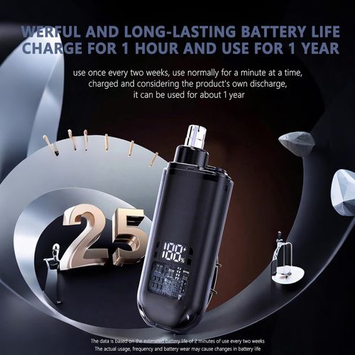 Nose Hair Trimmer – Cordless Electric Trimmer for Nose and Ears | Rechargeable with Digital Display and Waterproof Accessory Kit