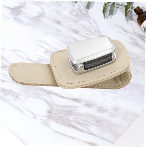 Multi-Function Car Glasses Holder Clip for Sun Visor Pu and Sunglasses Bracket Easy Install Beige Storage for Eyewear