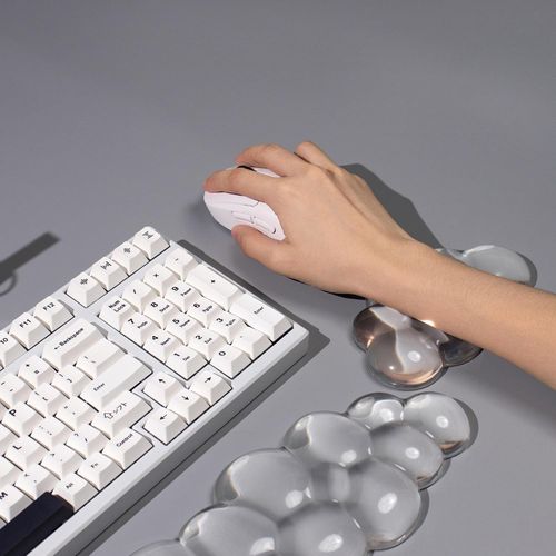 Clear Gel Wrist Rest for Keyboard and Mouse, White Cloud Keyboard Wrist Rest Set