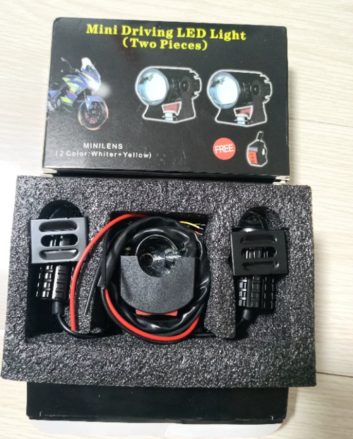 Universal Bike Led Light High Power Motorcycle Fog Lamps Mini Driving Lights Mirror Spot Dual Color Projector Lens With Switch