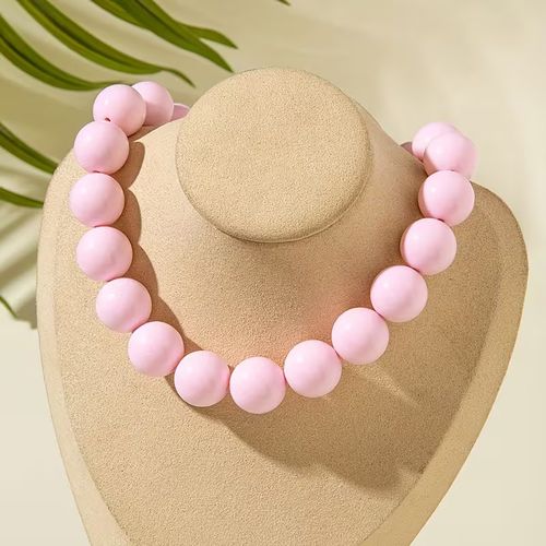 Boho Holiday Party Exaggerated Large Acrylic Candy Beads Necklace