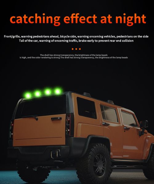 Universal Solar-Powered LED WarningStrobe Light for SUVs and Pickup Trucks – Wireless, Decorative Roof-Mounted Pilot Light