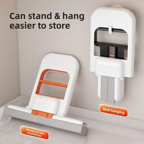 Mini Foldable Desktop Mop Self-Squeeze Sponge Cleaning Tool | Wet & Dry Portable Mop for Small Spaces, Kitchen, Bathroom, Glass & Countertops | Foldable, Hands-Free (Multicolor, Pack of 1)