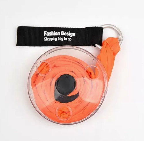 Disc roll up Portable Grocery Bag with Storage Disc Foldable Shopping Bag for Travel Storage in Zipper Case Large Durable Lightweight