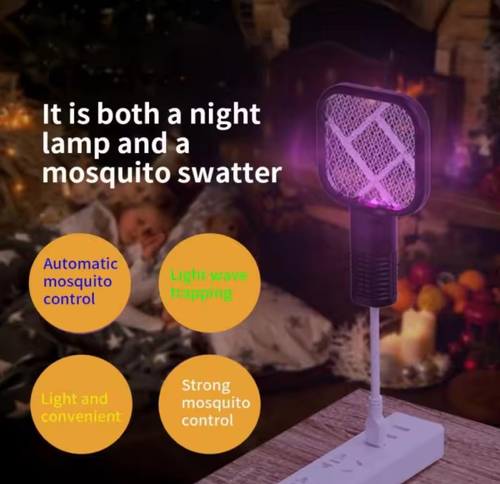 New Compact & Multifunctional Electric Mosquito Swatter — Mini USB-Rechargeable Mosquito Trap, Fly Swatter, and Repellent Device