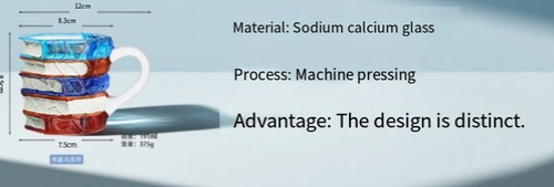 High-Borosilicate Hand-Painted Book Mug — Creative Coffee Cup Novelty Book-Shaped Mug — Hand-Painted, Stylish Coffee & Beverage Cup