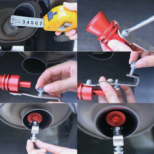 Aluminum Turbo Sound Exhaust Muffler Pipe Whistle Blow off Valve Simulator XL