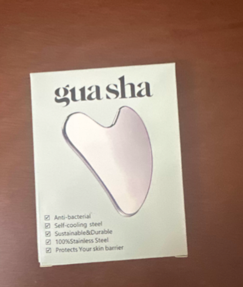 Stainless Steel Gua Sha Facial Tools, Lymphatic Drainage Massager for Face, Face Sculpting & Jawline Shaper, Puffiness Reducing, Neck Body Guasha Tool, Skin Care Gift for Women Men with Pouch