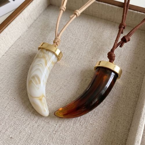 Wolf Tooth necklace Handmade faux large fang jewelry amulet tribal animal teeth gift wild nature talisman bear bone hunter choker Mens lion tiger African jewellery Native style caveman jewelry