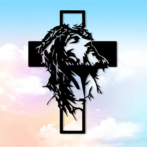 🎄✝️Metal Jesus and Cross Wall Art: Christian Home Decor