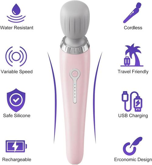 Vibration Wand Massager Handheld 5 Speeds Personal Massager,Lightweight Ergonomic Portable Travel Massaging Tool full body muscle massage Full Body Pain Relief Muscle Massage Machine for Men & Women