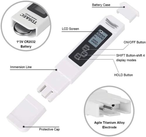 Digital Water Quality Tester TDS EC Meter Range 0-9990 Multifunctional Water Purity Temperature Meter Temp PPM Tester