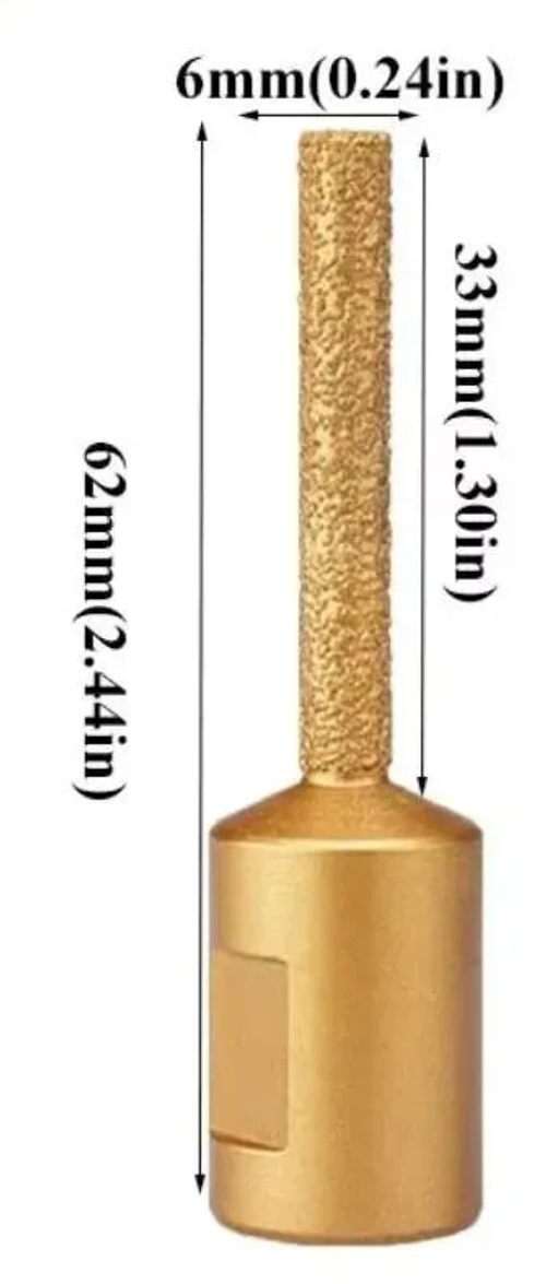 Punta per trapano diamantata, punta brasata sottovuoto per smerigliatrice angolare, strumento di taglio per scanalature filettate M10, per piastrelle in granito, marmo e porcellana, kit di