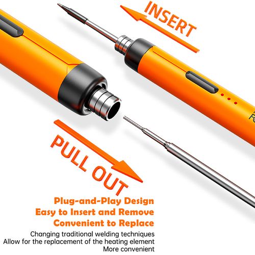 Mini cordless soldering iron kit, 10-in-1 USB cordless electric soldering iron pen, 3 temperature adjustment, portable and rechargeable for repairing household appliances and electronic components.