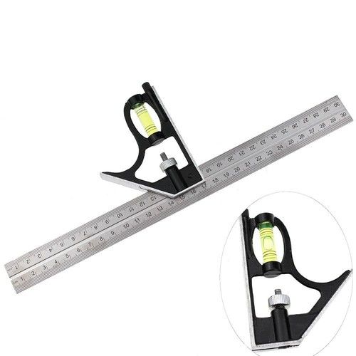 Engineers Combination Try Square Set Right Angle Ruler Level 1PC 300mm