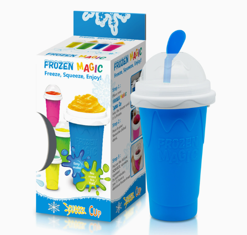 Squeeze Cup Slush Cup DIY Slushies Cup Smoothies Double Layers , Homemade Slushie Machine  Straw and Spoon, Ice Cream Maker Cool Stuff Gifts for Kids & family
