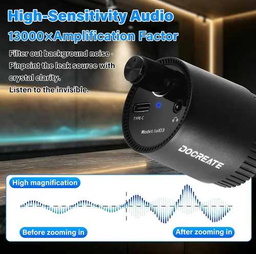 Compact Leak Detection Listening Device – Wall Sound Amplifier & Audio Pickup