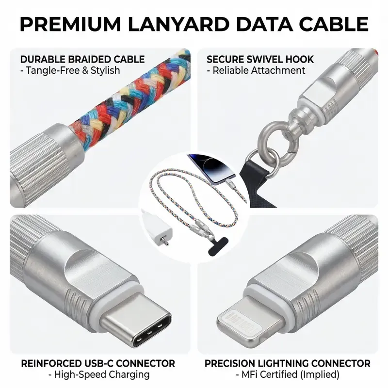 Lanyard charging cable