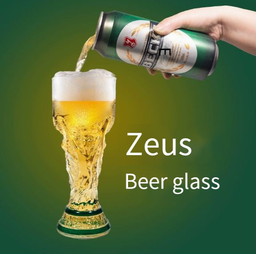 World Cup Hercules Beer Glass — Creative Barware & Business Gift. A football-themed, stemmed glass featuring the iconic Hercules trophy design—an ideal choice for bars, home use, or as a premium business souvenir.