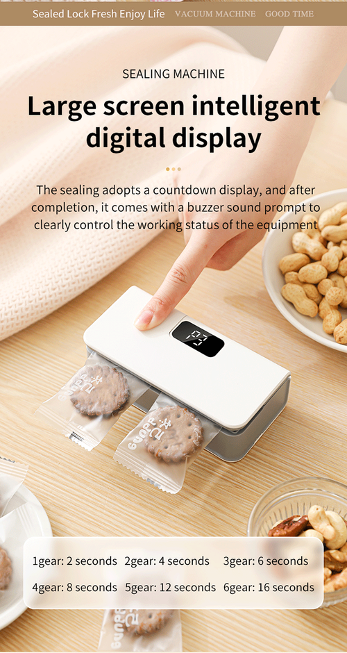 Mini Bag Sealer, USB Rechargeable Portable Kitchen Sealer Machine with 5 Adjustable Settings & Digital Display for Chips Snacks Plastic Bags