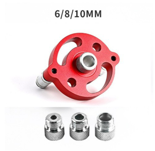 Wood Panel Hole Puncher, Aluminum Alloy Center Punching Gauge, Woodworking Hole Locator Tool with 3 Drill Guides for Accurate Drilling in Carpentry Projects