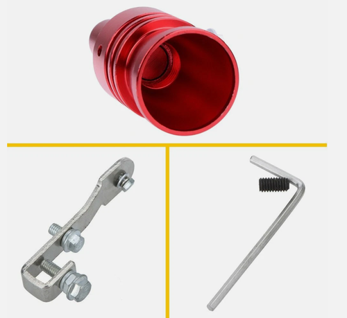 Aluminum Turbo Sound Exhaust Muffler Pipe Whistle Blow off Valve Simulator XL
