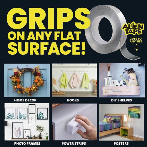 ​Heavy Duty Double Sided Tape, Nano Tape, Feet Clear Adhesive Tape for Poster Photo Wall Decor As Seen on TV, (1 Roll - 3.2 Feet)