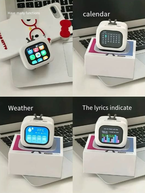 New SU7 Electronic Pet Bluetooth Speaker — Featuring a Touchscreen Display with Real-time Lyrics. This Multifunctional Desktop Speaker supports hands-free calling, alarms, calendars, weather updates, and a calculator. A charming and adorable desktop companion, the SU7 boasts a full-screen touch interface for lyrics playback, making it a high-style decorative piece that combines aesthetics with utility.