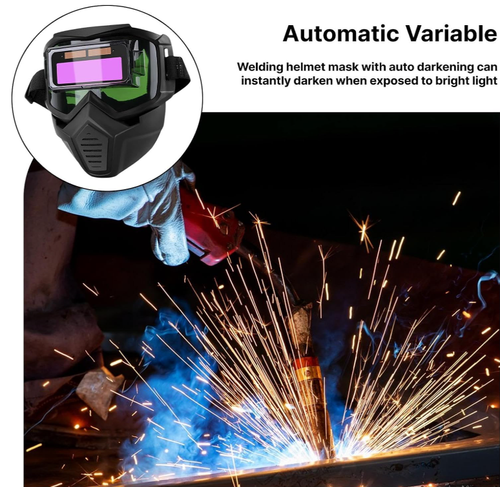 Automatic Darkening Welding Helme, Detachable Large Viewing Welding Hood, Lightweight and Breathable Face Shield, Professional Welding Mask for ARC Weld Grinding