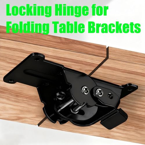 Heavy Duty Folding Table Hinges 90° Self-Locking, 0-180° Adjustable Leg Brackets for Foldable Desk Workbench - Cold Rolled Steel with Screws​(Black)