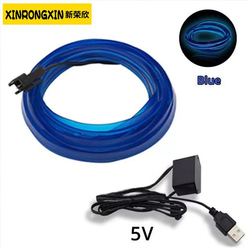 Car Interior Light Atmosphere Ambient Light Tube LED Strip Flexible Neon Lamp (500cm）