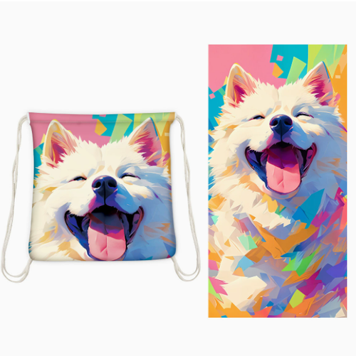 Two-in-one foldable beach towel printed bath towel all-in-one beach towel all-in-one bag for storage