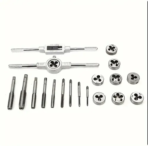20 PCS Tap and Die Set - Metric Size M3, M4, M5, M6, M7, M8, M9, M10, M12 Tap Set and Die Set Threads Tapping Threading Tool Kit with Wrench Handle, Storage Box